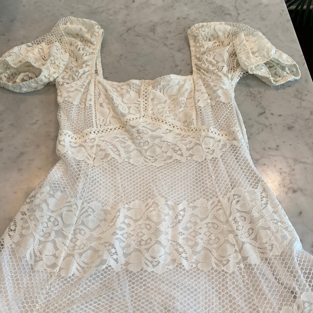 Free people white lace dress size small